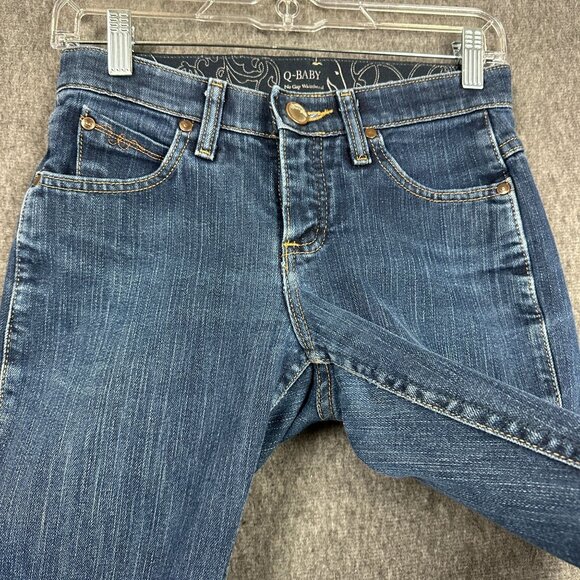 Wrangler Q-Baby Womens No-Gap Waistband Bootcut Jeans Size 0X34 Blue Stretch Den - Picture 11 of 16